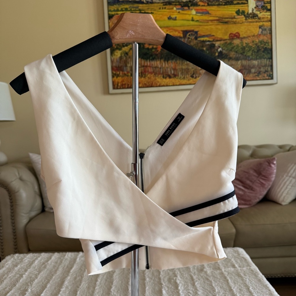 ZARA Wrap Top with Black Accents - Picture 1 of 7